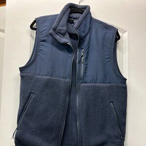 J.Crew Jeans Men's Navy Half Sherpa Lined Full Zip Vest